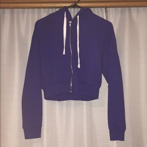 Royal blue cropped zip up